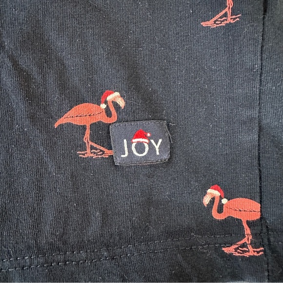 Cactus Boys Christmas Flamingo T-Shirt Navy Blue Size 11/12 Holiday Santa Hat - Picture 5 of 7